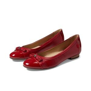 Marc Joseph NY Park Ave Flats Women 7 Red Leather Balletcore Casual Preppy Shoe